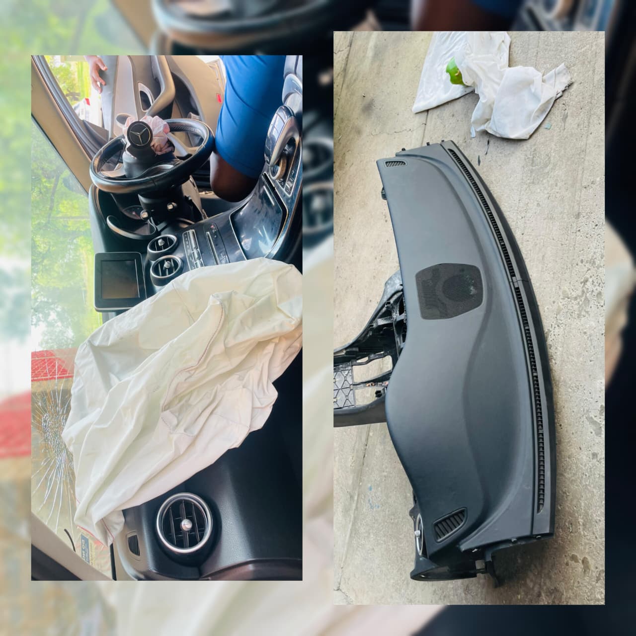 Mercedes-Benz dashboard and airbag deployment